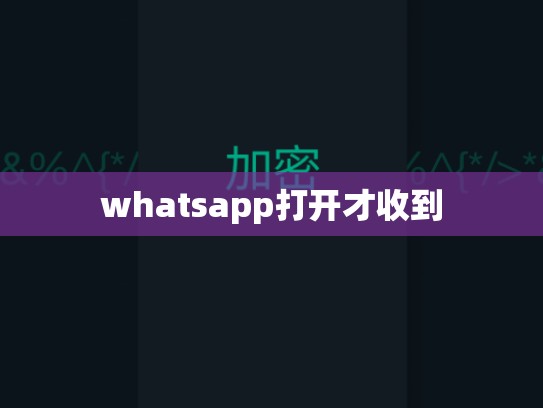 whatsapp打开才收到