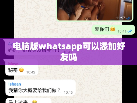 电脑版whatsapp可以添加好友吗