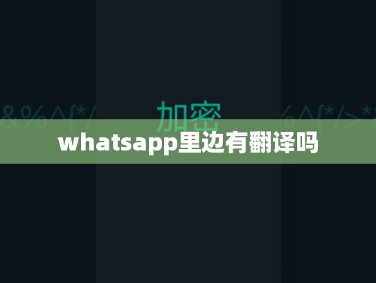 whatsapp里边有翻译吗