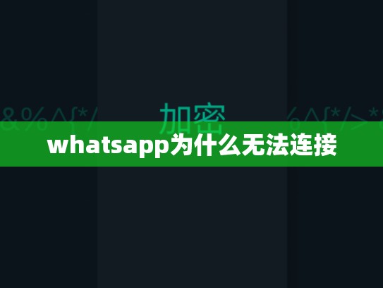 whatsapp为什么无法连接