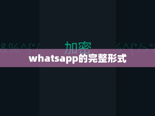whatsapp的完整形式