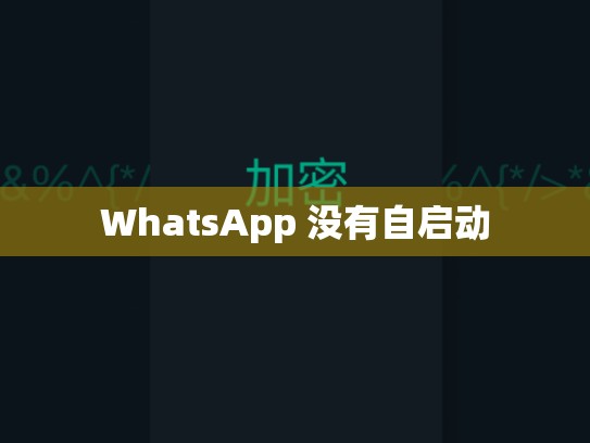 WhatsApp 没有自启动