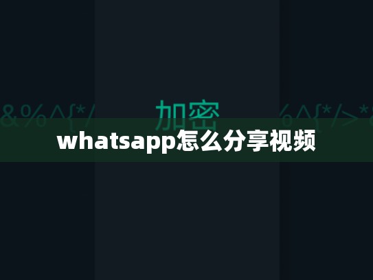whatsapp怎么分享视频