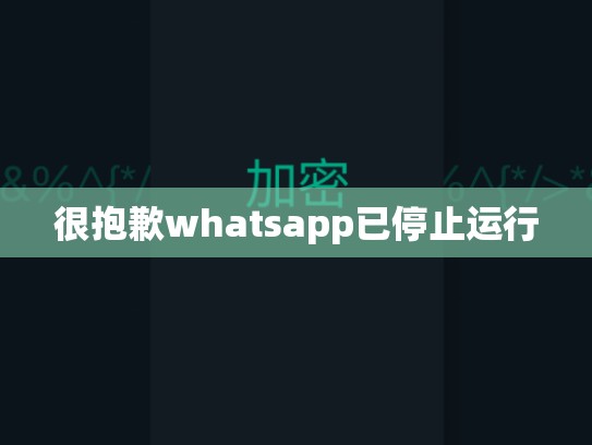 很抱歉whatsapp已停止运行