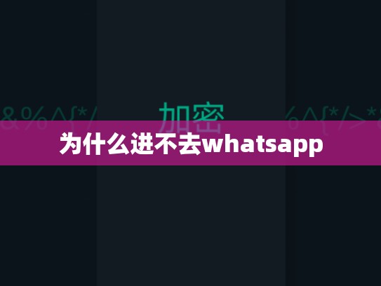 为什么进不去whatsapp