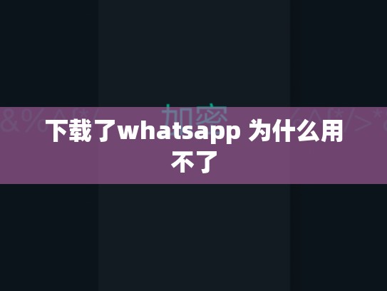 下载了whatsapp 为什么用不了