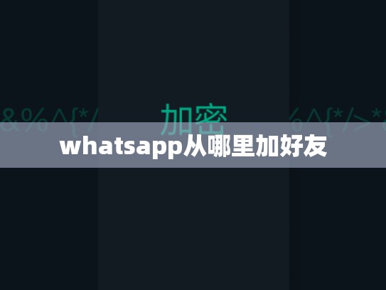 whatsapp从哪里加好友