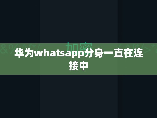 华为whatsapp分身一直在连接中
