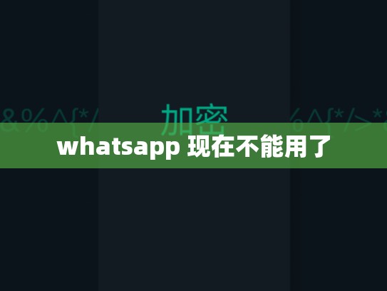 whatsapp 现在不能用了