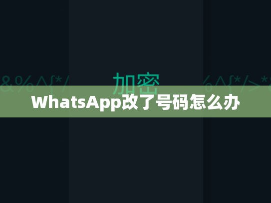 WhatsApp改了号码怎么办