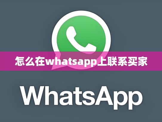怎么在whatsapp上联系买家