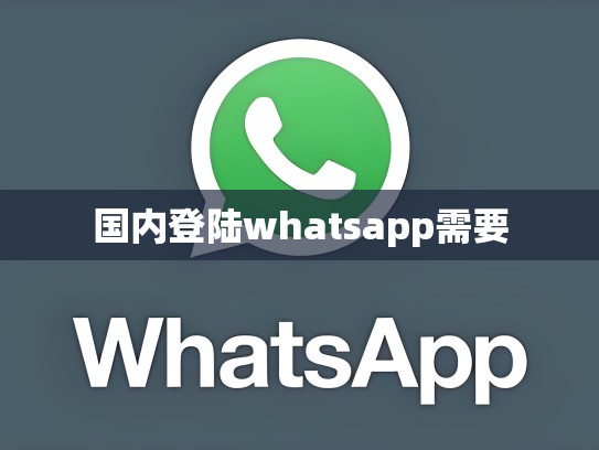 国内登陆whatsapp需要