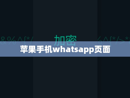 苹果手机whatsapp页面