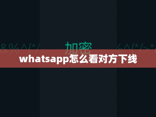 whatsapp怎么看对方下线