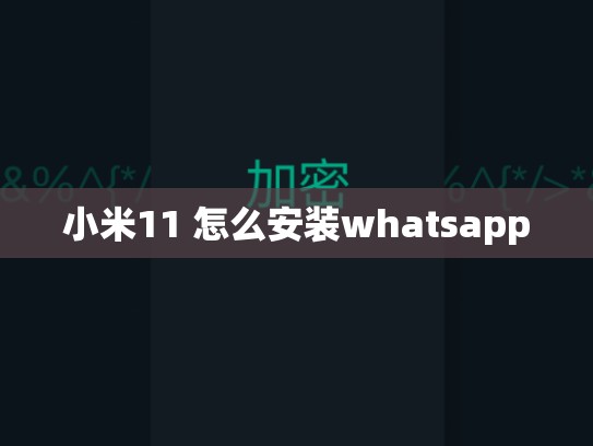 小米11 怎么安装whatsapp