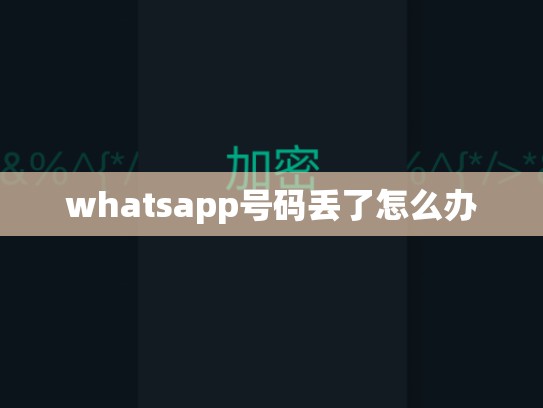 whatsapp号码丢了怎么办