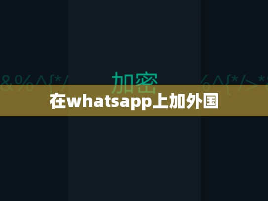 在whatsapp上加外国