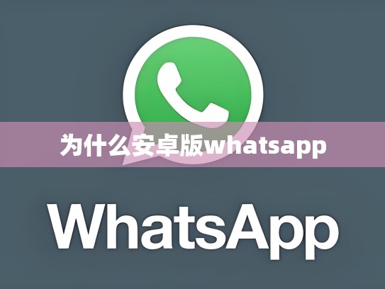 为什么安卓版whatsapp