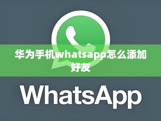 华为手机whatsapp怎么添加好友