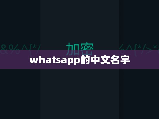 whatsapp的中文名字
