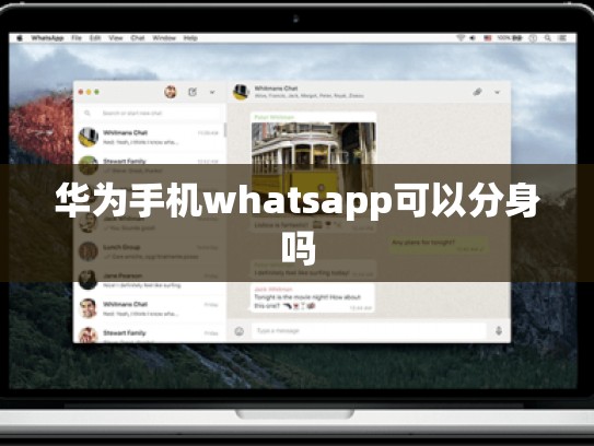 华为手机whatsapp可以分身吗