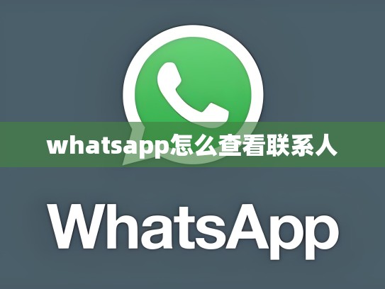 whatsapp怎么查看联系人