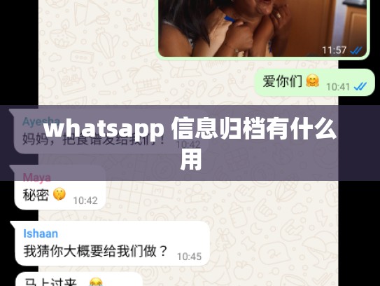 whatsapp 信息归档有什么用