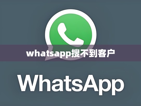 whatsapp搜不到客户
