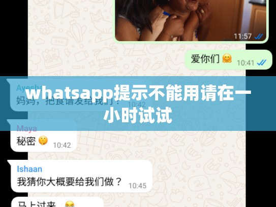 whatsapp提示不能用请在一小时试试