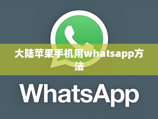 大陆苹果手机用whatsapp方法