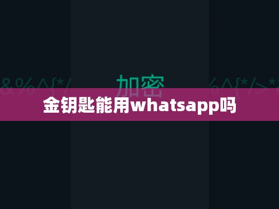 金钥匙能用whatsapp吗