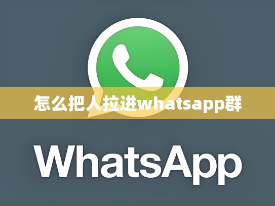 怎么把人拉进whatsapp群