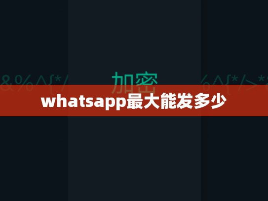 whatsapp最大能发多少