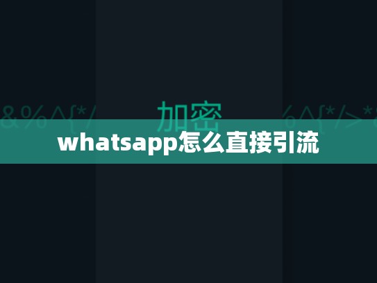 whatsapp怎么直接引流