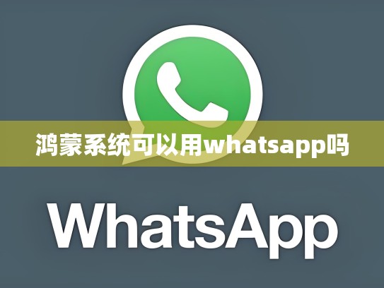 鸿蒙系统可以用whatsapp吗