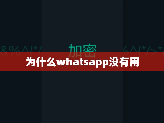 为什么whatsapp没有用