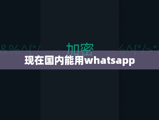 现在国内能用whatsapp