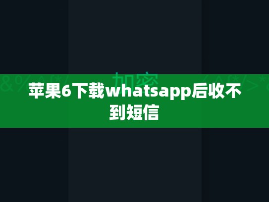 苹果6下载whatsapp后收不到短信