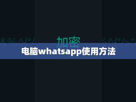 电脑whatsapp使用方法