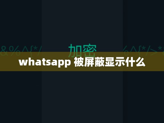 whatsapp 被屏蔽显示什么