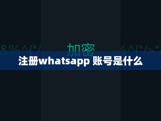 注册whatsapp 账号是什么