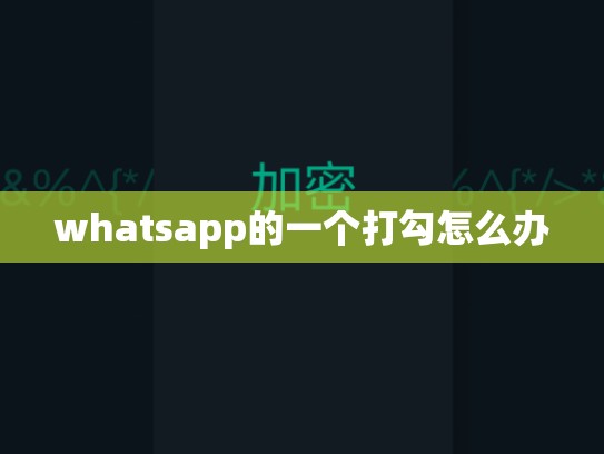 whatsapp的一个打勾怎么办