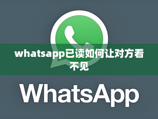 whatsapp已读如何让对方看不见