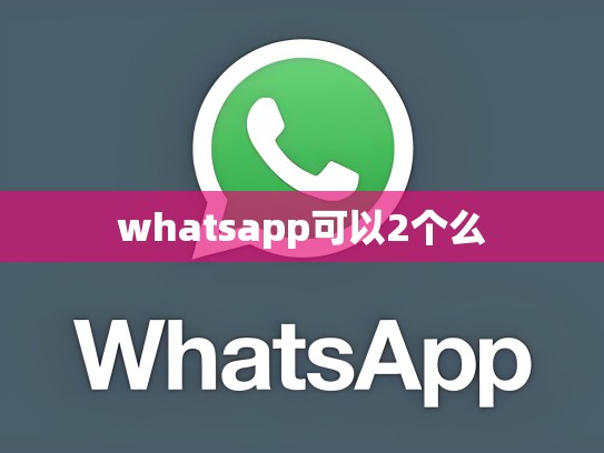 whatsapp可以2个么