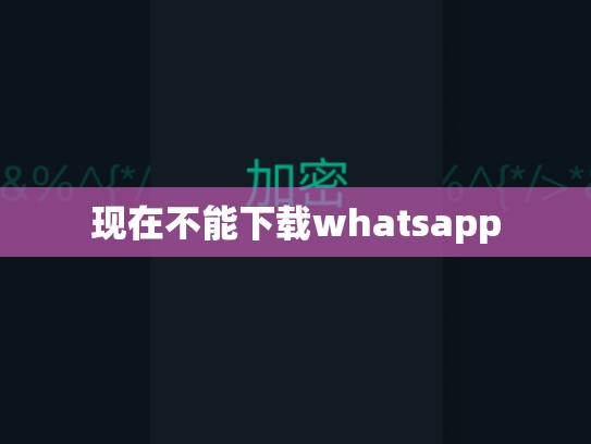 现在不能下载whatsapp