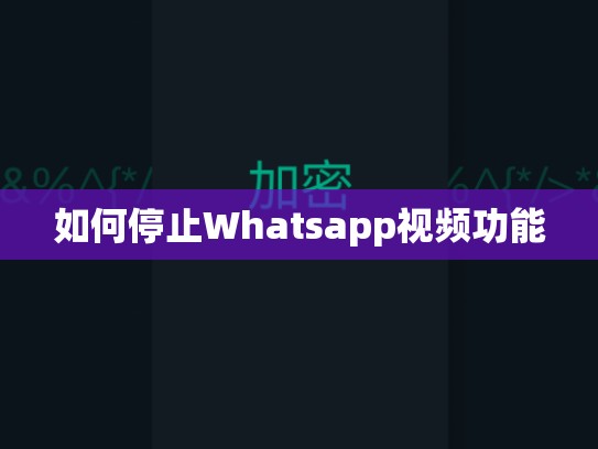 如何停止Whatsapp视频功能