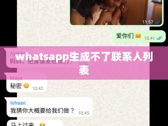 whatsapp生成不了联系人列表