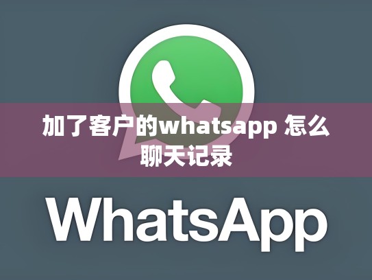 加了客户的whatsapp 怎么聊天记录