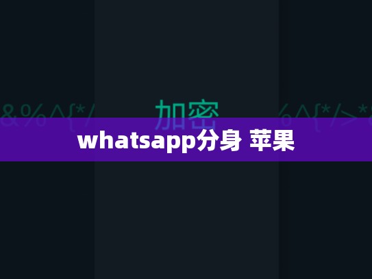 whatsapp分身 苹果