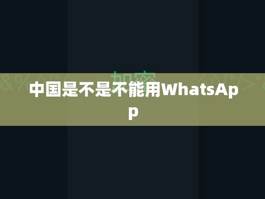 中国是不是不能用WhatsApp